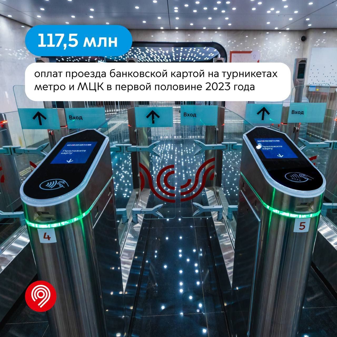 Только за истекшие полгода 117,5 миллиона раз пассажиры метро и МЦК  оплатили проезд банковской картой