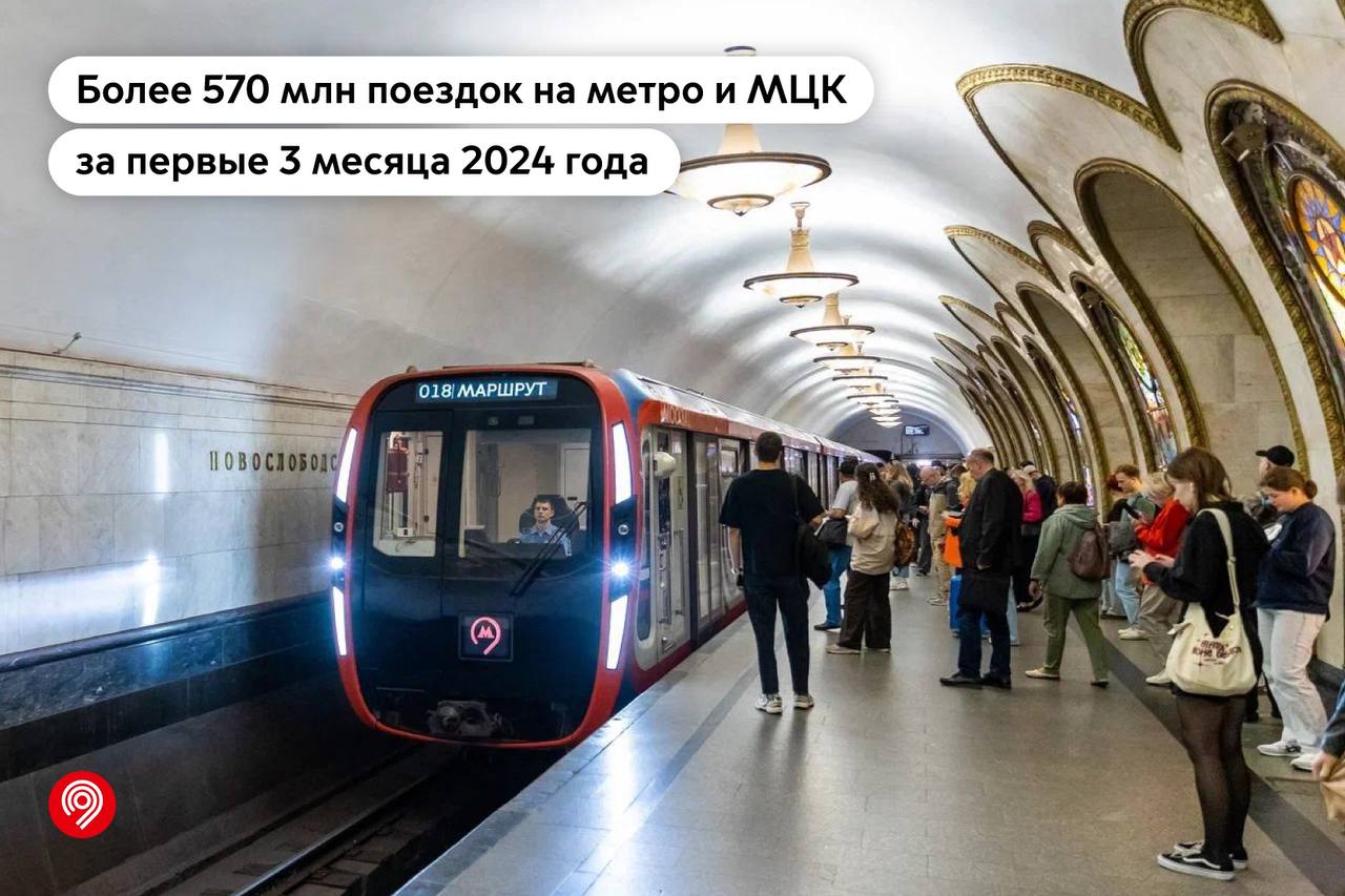 Более 570 млн поездок на метро и МЦК совершили пассажиры за первые 3 месяца 2024 года