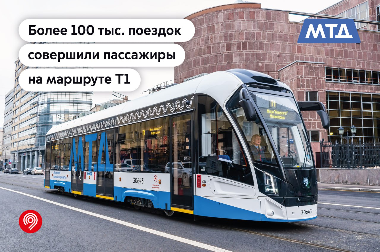 Первый Московский трамвайный диаметр Т1 стремительно набирает популярность