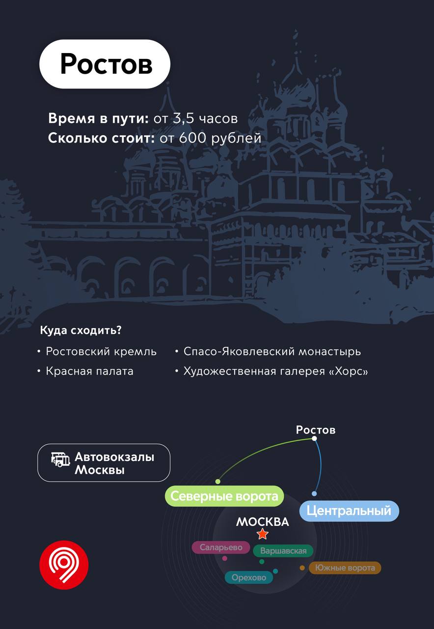 Пассажиры московских автовокзалов могут отправиться в путешествие по  Золотому кольцу